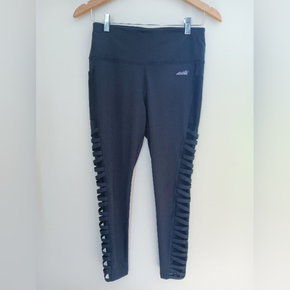 Avia Black Ladder-Side Performance Leggings